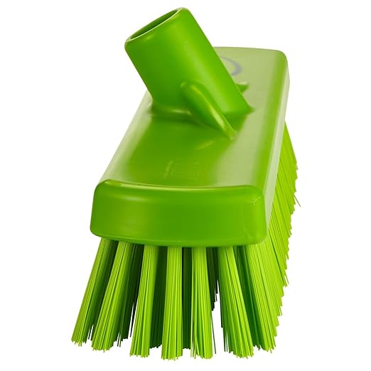 Vikan 706077 Brush,Wall/Floor Scrub,Stiff,12",PP/PBT,Lime