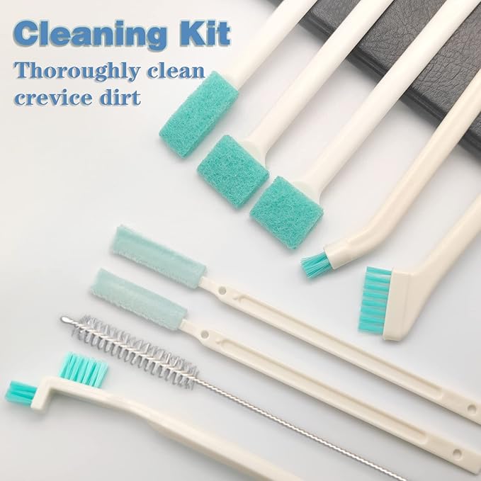 Small Household Cleaning Brushes by ELEMGULY,9 Pcs Crevice Brush for Hole, Gap, Corner, Space, Micro Crevice Scrub Cleaner Tool for Bottle, Keyboard, Window, Door Track