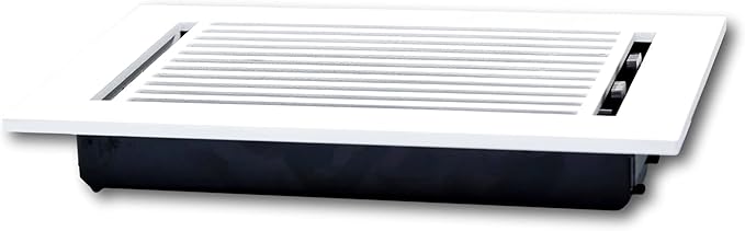 Madelyn Carter 6 x 10 Cast Aluminum Linear Bar Vent Cover with Damper - White (Overall: 7.75 x 11.75) | Floor Register - Wall Register