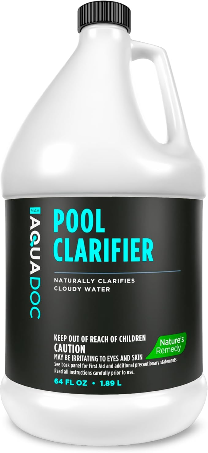 AquaDoc Natural Pool Water Clarifier - 64oz - Helps Clear Cloudy Pool Water for Inground & Above Ground Pools