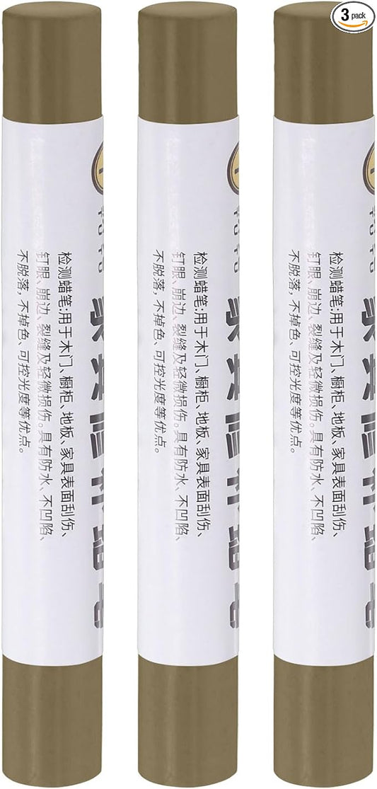 uxcell Furniture Repair Crayons, 3Pcs - Wood Wax Filler Stick, Furniture Markers Touch Up - for Scratches Holes Tables Desks Wooden Floors Cover Ups, Skin Gray