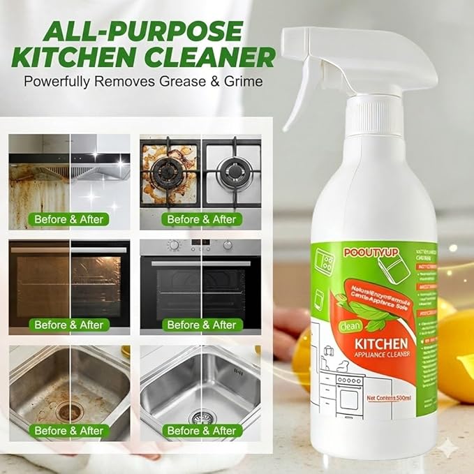 300 ml Cleanse Natural Enzyme Formula to Household Appliances, 2026 New Clease Multi-Purpose Cleaner, Kitchen Appliance Cleaner for Hold, Oven, Stove, Range Hood 2PCS