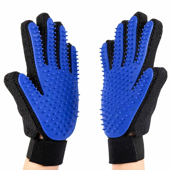 Silicone Pet Grooming Gloves – Hair Remover & Deshedding Brush for Dogs & Cats