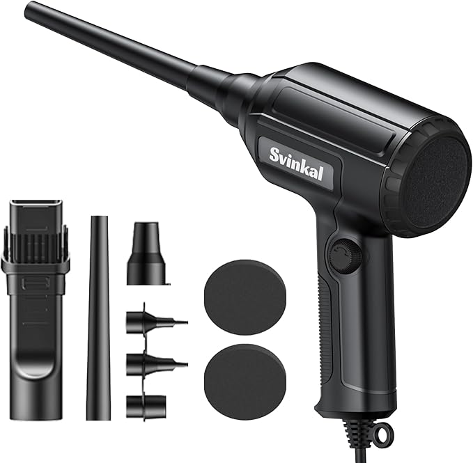 Compressed air Duster Electric 500W, Canned air Replacement, 40000RPM Air Blower, Stepless Speed, an AC dust Blower with 6ounces of Blowing Power for Computer Keyboards etc Electronic Duster