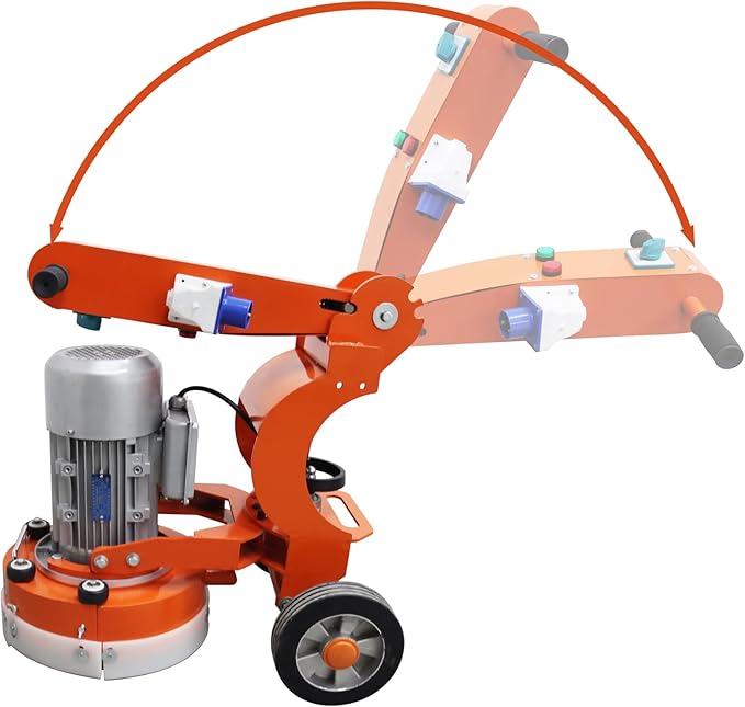 Floor Grinding And Trimming Machine Hand Push Cement Ground Grinder Polishing Machine with 3pcs Grinding Heads 220V