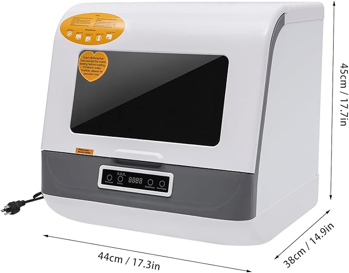 Countertop Dishwasher,Dish Washing Machine,Stainless Steel Mini Dishwasher,3 Washing Programs W/with Water Pipe and Bowl Basket for Apartments,Dorms,RVs,Kitchens 110V 800W