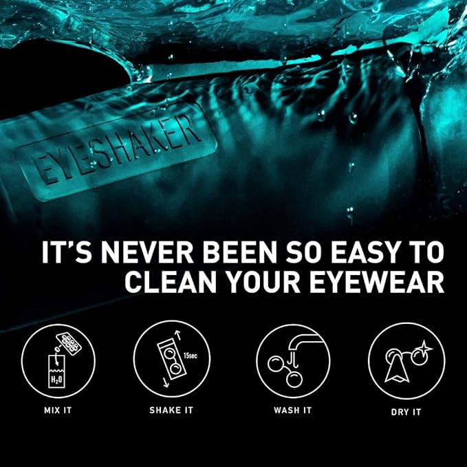 Set - Patented Glasses Cleaning Device - Bifocals Cleaner with Microfiber Cleaning Cloth - Innovative Eyeglasses Washing Tool for Lenses and Frames - Like at The Optician