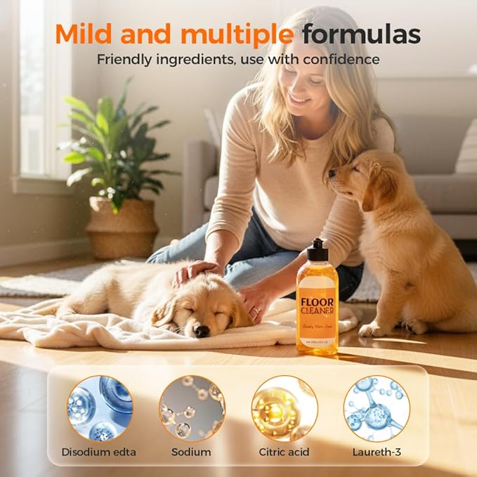 Powerful Stain Removing Floor Cleaner - All-Surface Acid Free Concentrated Formula Enzyme Floor Cleaner for Mopping & Spraying Hardwood, Tile, Vinyl & Laminate Floors | Pet-Safe & Streak-Free (2PCS)