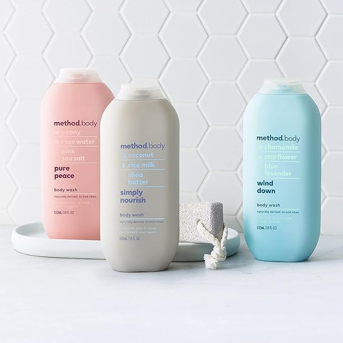 Method Body Wash, Wind Down, Paraben and Phthalate Free, 18 oz (Pack of 2)