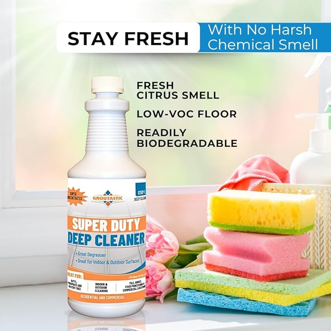 Super Duty Degreaser – Heavy Duty Tile & Grout Cleaner for Kitchens, Bathrooms & Floors – Removes Grease & Deep Stains – Concentrated