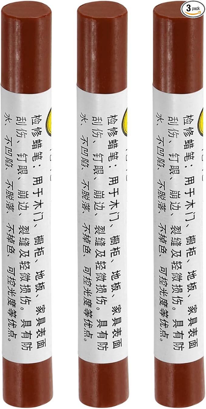 uxcell Furniture Repair Crayons, 3Pcs - Wood Wax Filler Stick, Furniture Markers Touch Up - for Scratches Holes Tables Desks Wooden Floors Cover Ups, Solid Wood Black