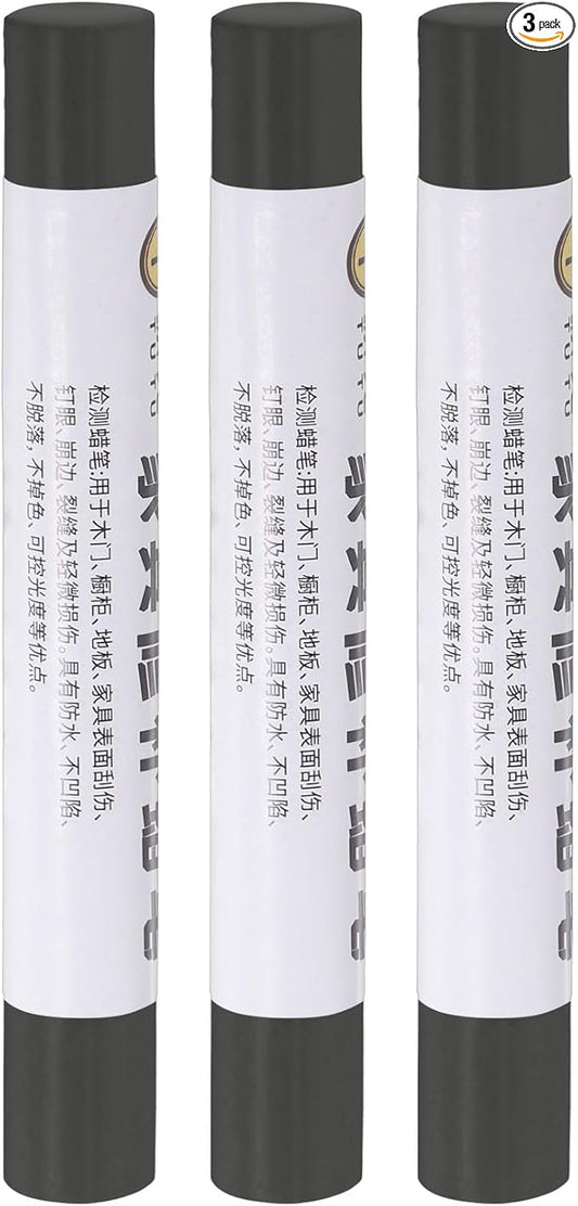 uxcell Furniture Repair Crayons, 3Pcs - Wood Wax Filler Stick, Furniture Markers Touch Up - for Scratches Holes Tables Desks Wooden Floors Cover Ups, Red Iron Gray