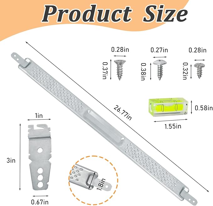 W10426979 24" Dishwasher Mounting Bracket Kit - Fits Granite & Quartz Countertops - Compatible with Whirlpool, KitchenAid,Maytag,Dishwasher Mounting Bracket,8269145,AP5607641,231179,AH3632890and More