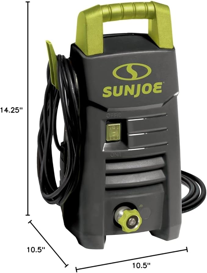 Sun Joe Electric Pressure Washer with Powerful Motor for Cars/Fences/Patios/All Uses, Safety First GFCI Power Cord, Adjustable Spray Wand & Total Stop System, 20-Foot Hose, Black, SPX205E-XT