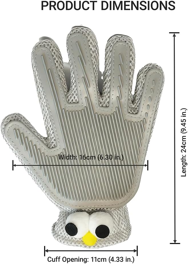 Pet Hair Remover Glove for Dogs & Cats - Deshedding Mitt & Grooming Brush - Gentle Massage Tool for Shedding Pets with Short or Long Fur - Bath Brush for Efficient Cleaning