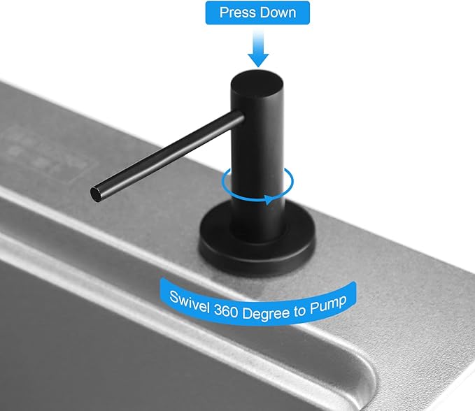 Soap Dispenser for Kitchean Sink, Built in Black Soap Dispenser Stainless Steel Soap Pump with 40" Extension Tube and 500ml Bottle