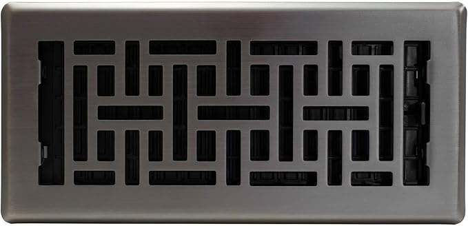 Decor Grates (4-Pack) AJH410-GM Oriental Floor Register, 4x10 Inches, Gun Metal Finish