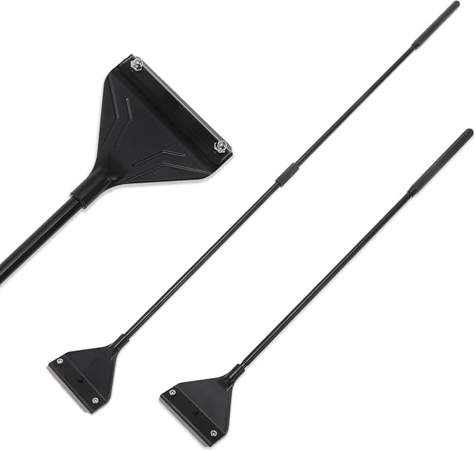Seaweed Scraper for Glass Aquariums, Fish Tank Cleaner with 10 Blades, Durable and Efficient Aquarium Cleaning Tool, Rust-Resistant, Black, 1 Set