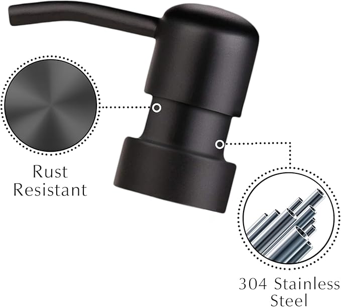 Emerson Essentials Glass Soap Bottle Dispensers, 2 Pack, Stainless-Steel Pumps Rust-Free, Hand Set for Bathroom Kitchen Sink, Liquid Lotion Shampoo Jars with 4 Waterproof Labels, 16 Oz Amber/Black