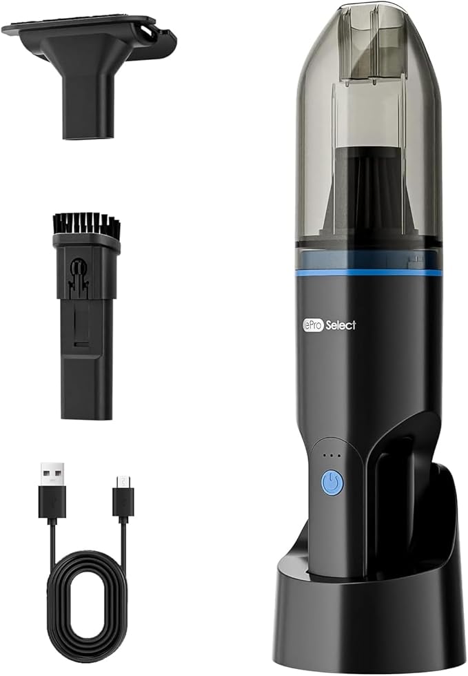 Apical Life Mini Crumb Vacuum Rechargeable 10000Pa Brushless Motor, 1.6lbs Cordless Handheld Vacuum with LED Light for Car Home Office