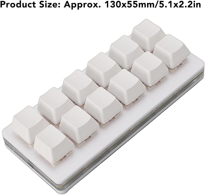 12 Key USB Mini Keyboard with Programmable Macros,USB Type C Wired Programmable RGB Custom One Handed Gaming Keyboard Mechanical Red Switch Gaming Keyboard OSU Keypad for PC