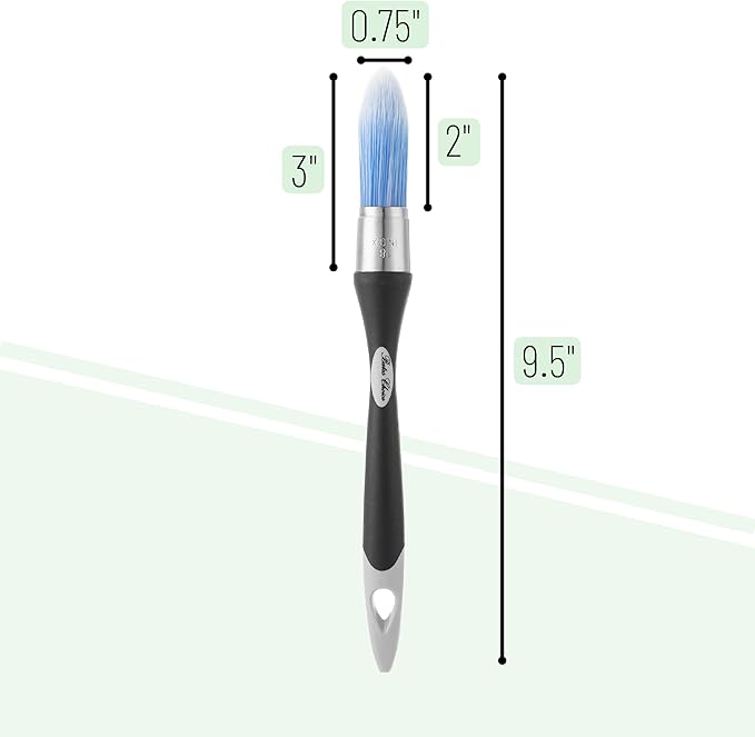 Bates- Trim Paint Brush, 0.75 Inch, Black & Gray Ergonomic Non-Slip Handle, Synthetic Bristles, Trim Brushes for Painting