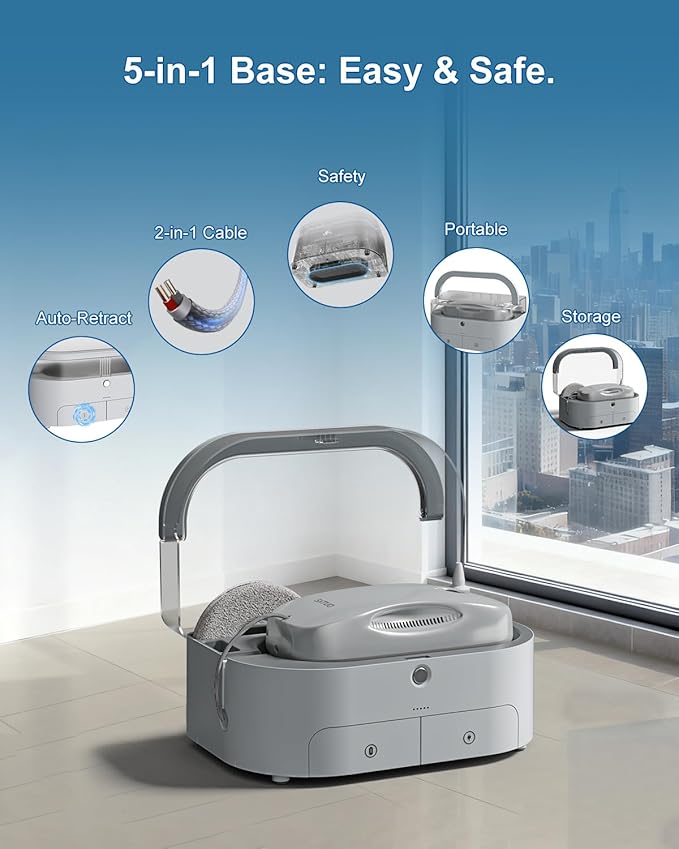 S9PRO Window Cleaning Robot,Window Cleaner Robot with Portable Station Suitable for Stubborn Stains Intelligent Path Planning Automatic Dual Water Spray Edge Detection