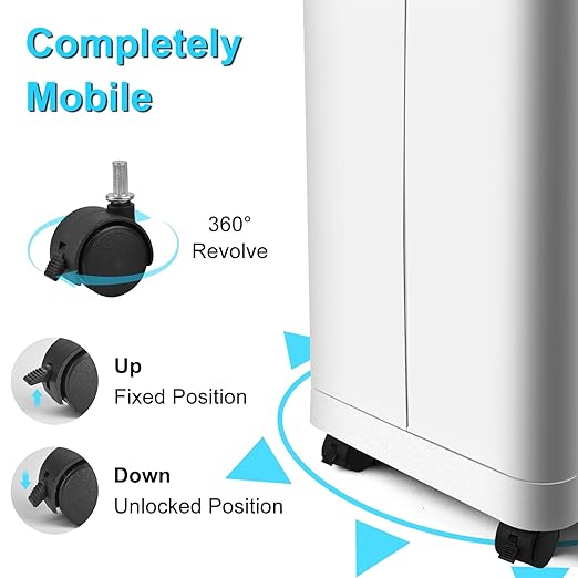Motion Sensor Trash Can with Roll Lid & Wheels - Automatic Touchless Trashcans (White, 8 Gallon)