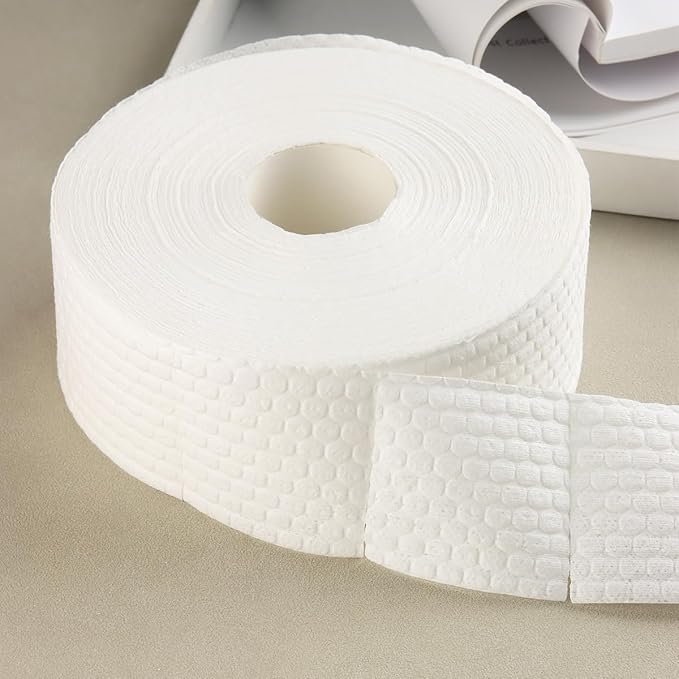 1000Pcs/1 Roll Lint Free Nail Wipes, Nail Polish Remover Pads, White Cotton Pads Wipes for Gel Nails, Dust Cleaning Degreasing Nail Napkins Cotton Swabs, Manicure Salon Supplies