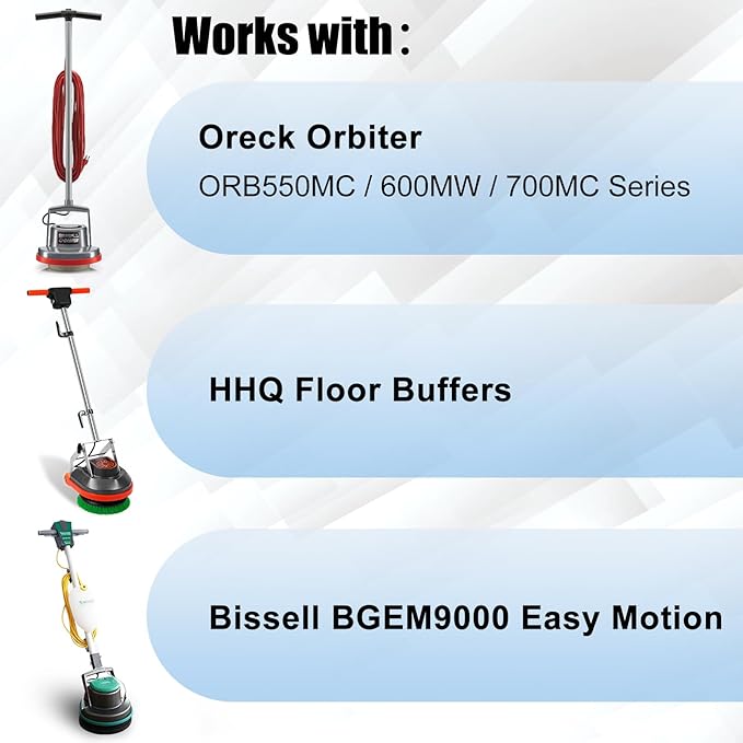 Commercial Scrub Brush for Orbital Floor Scrubber, Compatible with Oreck Orbiter XL ORB550MC, Bissell BGEM9000, 12" Diameter, Light-Duty Brush, Green