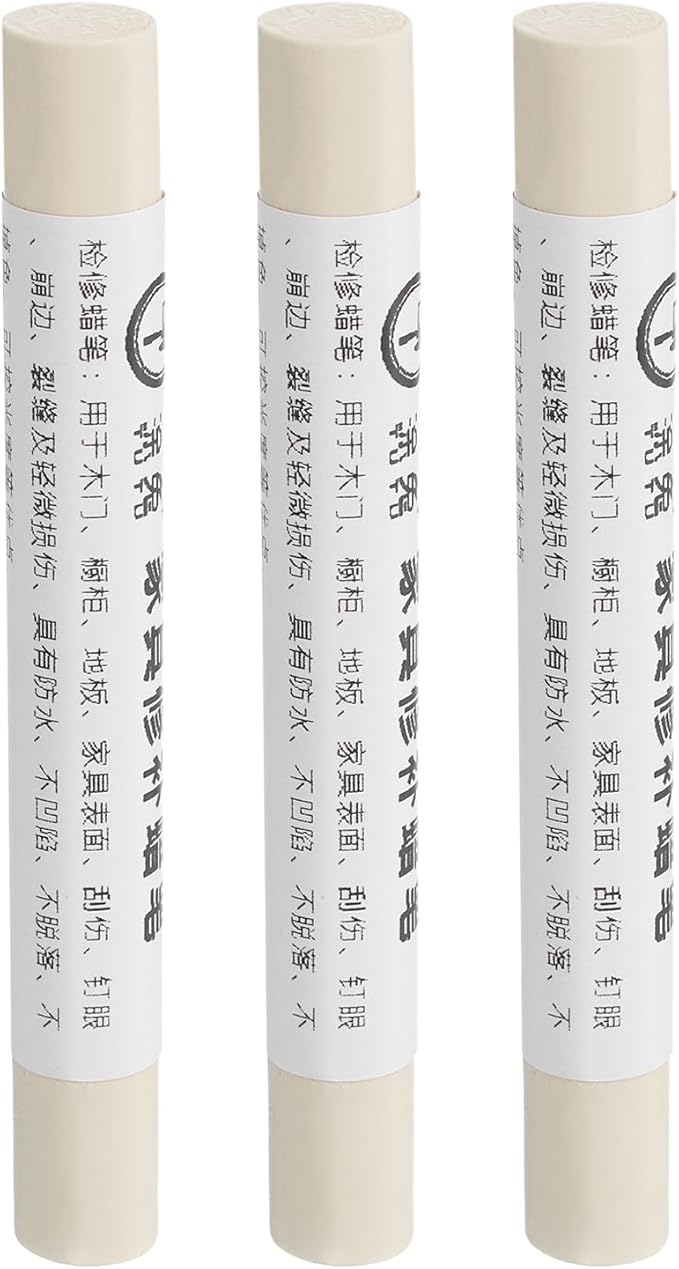 uxcell Furniture Repair Crayons, 3Pcs - Wood Wax Filler Stick, Furniture Markers Touch Up - for Scratches Holes Tables Desks Wooden Floors Cover Ups, Gray White