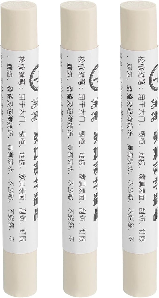 uxcell Furniture Repair Crayons, 3Pcs - Wood Wax Filler Stick, Furniture Markers Touch Up - for Scratches Holes Tables Desks Wooden Floors Cover Ups, Gray White