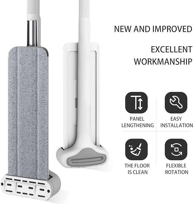 Wet Dry Flat Mop for Hardwood Floor Cleaning, with 6 Replaceable Washable Pads, 360° Swivel Hardwood Floor Cleaner for Home Kitchen Tile & Laminate Floors