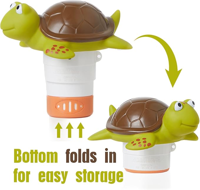 XY-WQ Turtle Chlorine Floater for 1" Tab ONLY, Mini Floating Pool Chlorine Dispenser