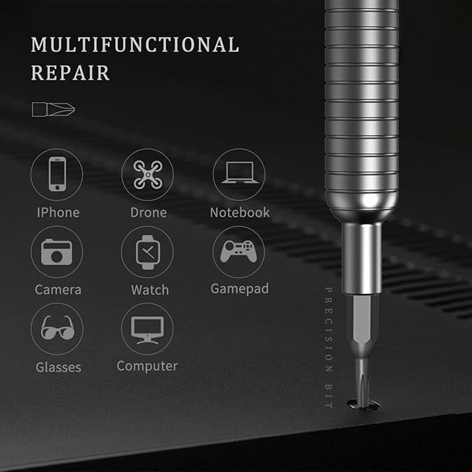 31-in-1 Mini Precision Screwdriver Sets, Portable Magnetic Mini Repair Tool Kit for Phone, Computer, Watch, Laptop, Macbook, Ring Doorbell, Eyeglass, Electronic, Aluminium Alloy Screw Driver