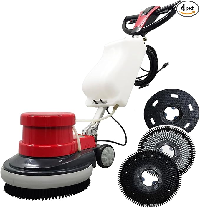 Commercial Industrial Floor Scrubber Polisher 17" Heavy Duty Hardwood Carpet Buffer Machine 1100W Multi-Surface Cleaning Waxing Polishing for Wood, Tile, Epoxy, Marble Floors 110V