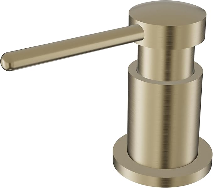 Karran SD55 Kitchen Soap Dispenser – Premium Lead-Free Brass, Dual Refill Options, 47" Undermount Tube for Large Bottles, Self-Priming Pump, Commercial-Grade Durability Spot Free Champaigne Bronze