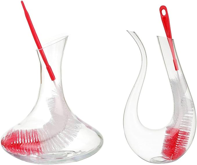ALINK 8-Pack Red Bottle Brush Cleaner Set - Long Cleaning Brush for Narrow Neck Wine/Beer Bottles, Thermos, Hummingbird Feeder, Spout, Lids and Straws
