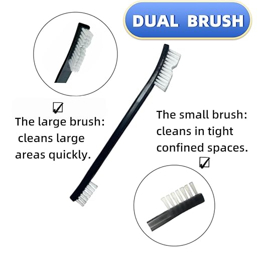 8-Pack Heavy-Duty Scrub Brush: Wire & Nylon Brushes for Grills, Guns & Sneakers – Heat-Resistant + Ergonomic Non-Slip Handle for Contains Gun Cleaning Supplies, Masonry Brush & Compact Travel Brushs