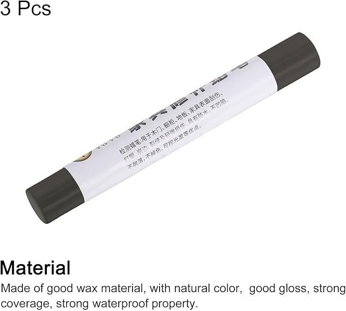 uxcell Furniture Repair Crayons, 3Pcs - Wood Wax Filler Stick, Furniture Markers Touch Up - for Scratches Holes Tables Desks Wooden Floors Cover Ups, Olive Black