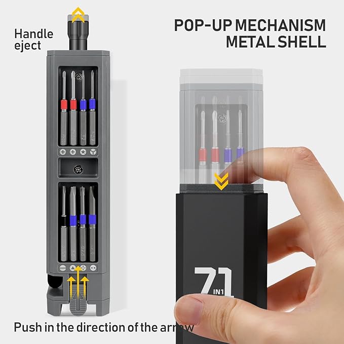 ZOE Precision screwdriver set,71 in 1 small screwdriver sets with case and magnetizer,Mini magnetic screwdriver set for Tablets,PC,phones,Watches,PS5,Toys,Cameras repairing kit,mini tool kit Black