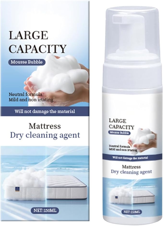 Mattress Cleaner And Stain Remover, No-Scrub Formula, 150ml, Mattress Dry Cleaning Agent, Waterless Fabric Cleaner, Multi-Sûrface, For Couch, Rug, Carpet, Upholstery, Home