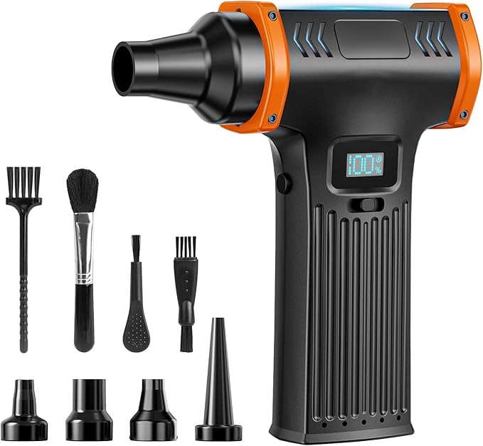 150000RPM Electric Air Duster: Continuously Variable Speed Powerful Air Blower for Computers PC Cleaning - 8000mAh Portable Turbo Fan for Home Car Office - College Back to School Gifts