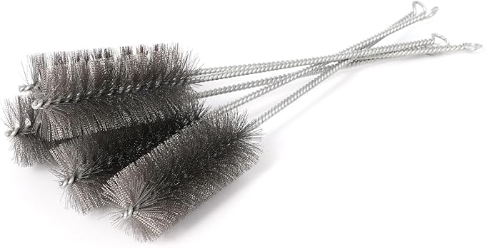 12 Inch Pipe Cleaning Brush Set with Stainless Steel Bristles, Steel Wire Tube Brush Kit for Auto Parts Polishing, Machining, Bottles, Tubes, Etc.（40mm-5pcs）