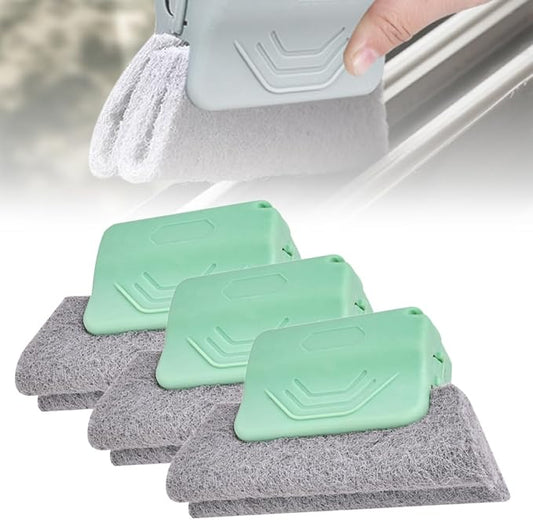 Magic Window Track Cleaner, 2025 Upgraded Handheld Cleaning Brush Set, for Window Slides Grooves, Tile Grout Lines, Shutter Slats, Car AC Vents & Narrow Gaps (Green 3PCS)