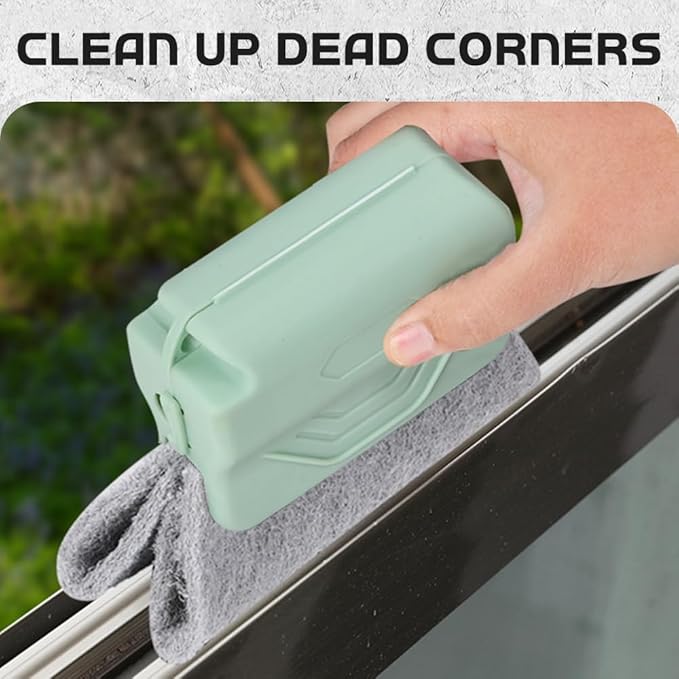 Magic Window Track Cleaner, 2025 Upgraded Handheld Cleaning Brush Set, for Window Slides Grooves, Tile Grout Lines, Shutter Slats, Car AC Vents & Narrow Gaps (Grey 3PCS)
