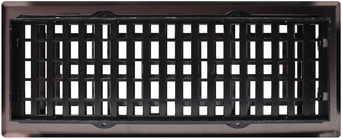 Decor Grates (4-Pack) AJH412-RB Oriental Floor Register, 4x12 Inches, Rubbed Bronze Finish