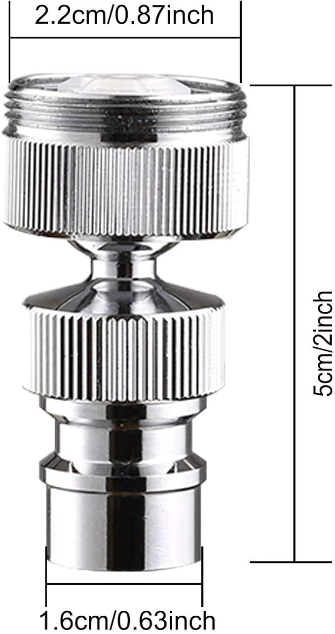 Dishwasher Faucet Adapter, Brass Dishwasher Snap Adapter, 55/64-27 Thread with Small Diameter Nipple, Chrome Plated