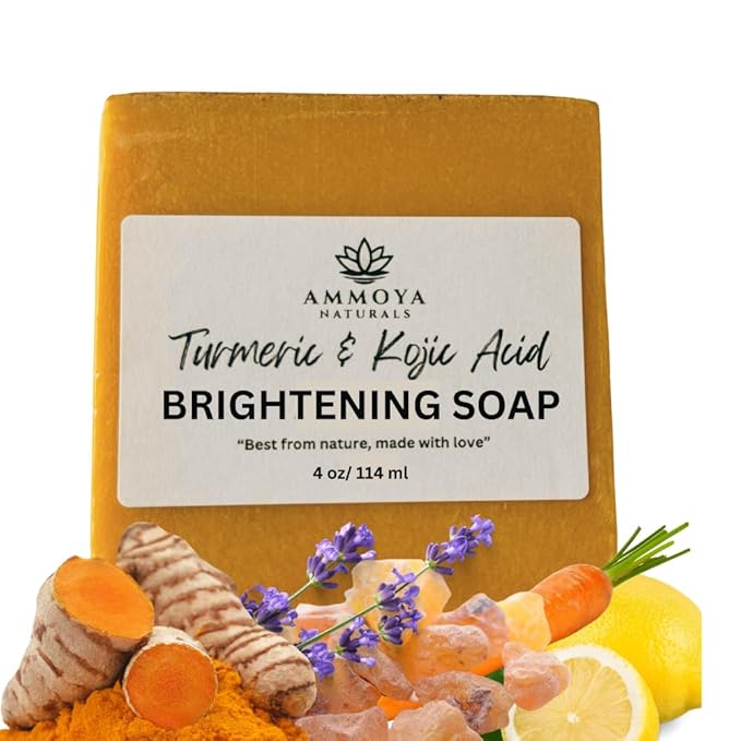 Turmeric Skin Cleansing Soap - Natural Glow Face & Body Cleanser for Acne, Dark Spots & Scars, Gentle for All Skin Types - 1 bar (4.5 oz)