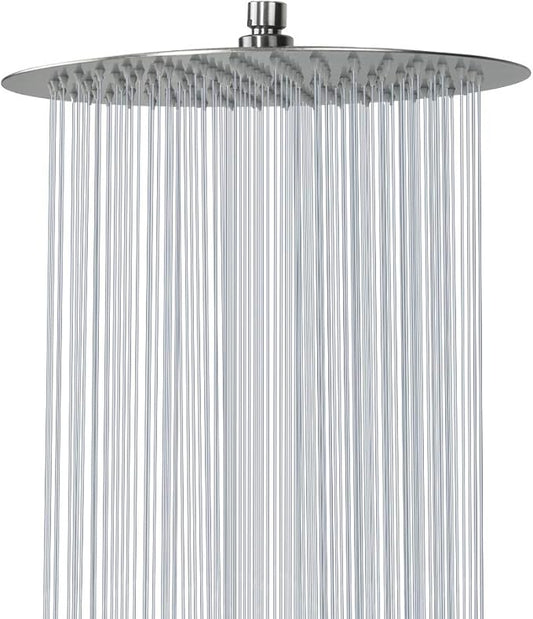 NearMoon Rain Shower Head, Ultra-Thin Design-Pressure Boosting, Awesome Some Experience, High Flow Stainless Steel Rainfall Head (12 Inch, Brushed Nickel)